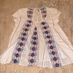 Akemi + Kin anthropologie white green pink blue xs